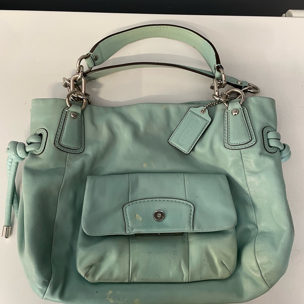 Mint Green Leather Handbag